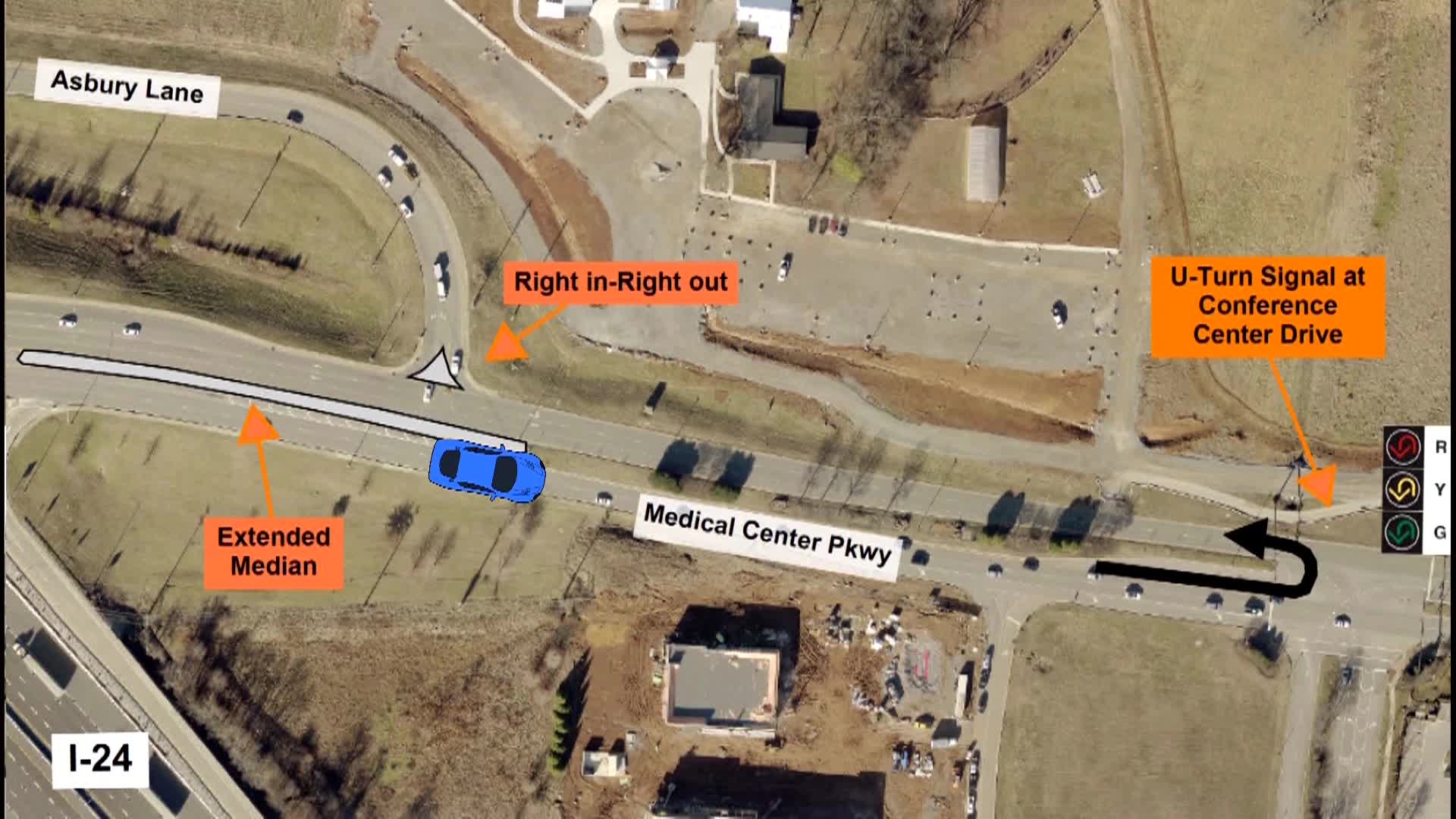 Thumbnail image for Asbury Lane Right In & Out Only