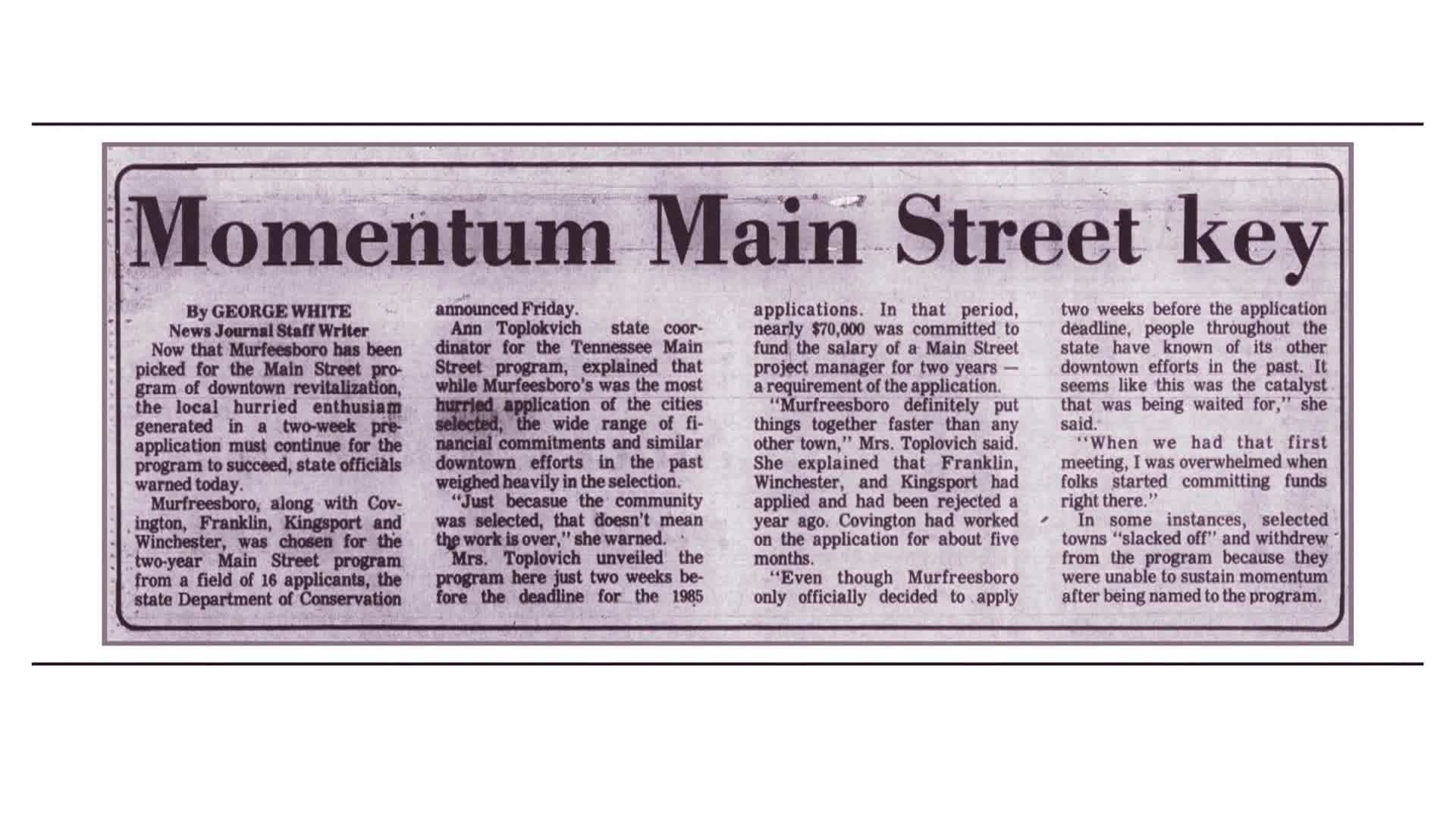 Thumbnail image for Main Street Documentary Promo