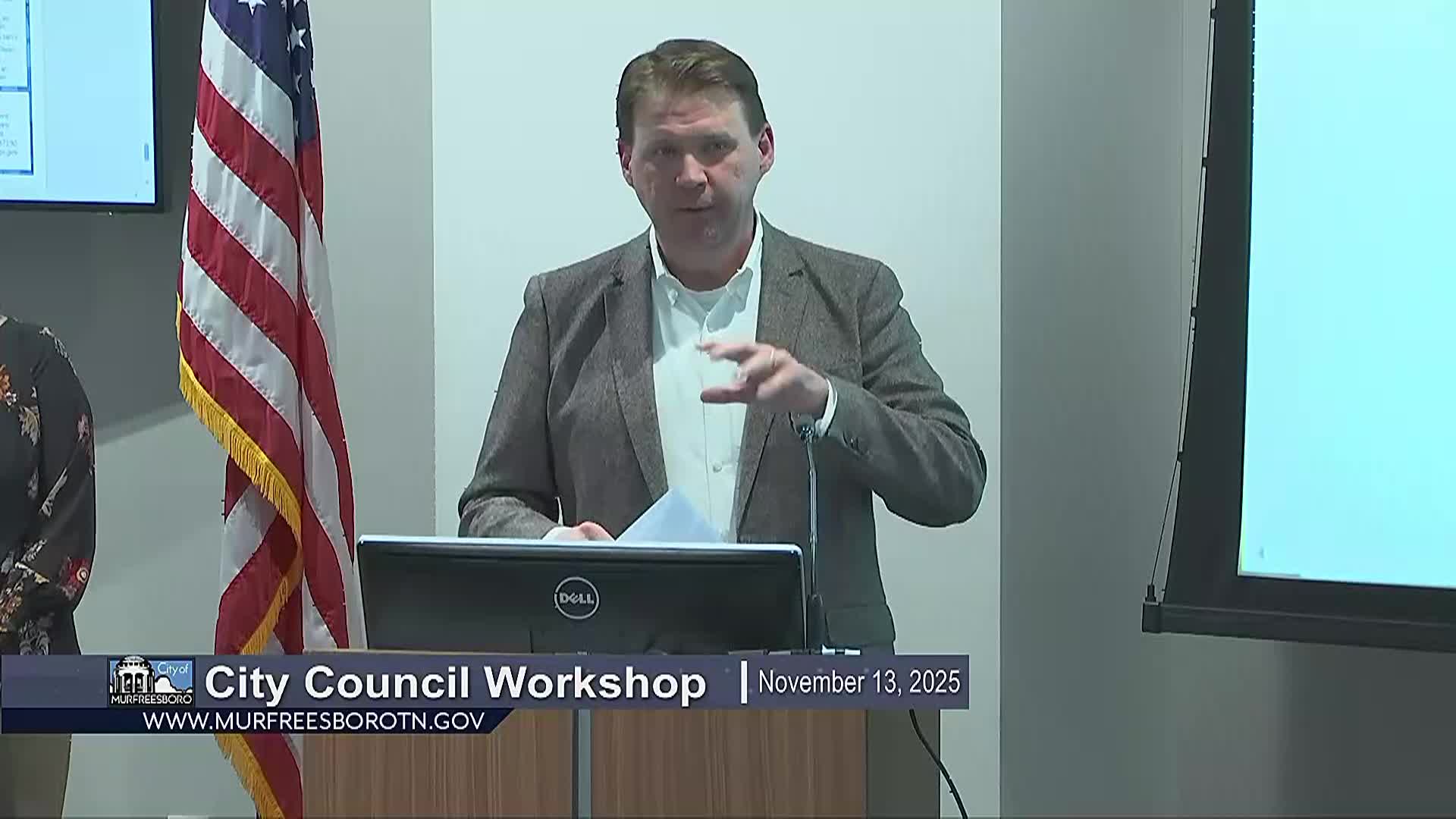 Planning employee talking about  zoning for property along Old Salem Road