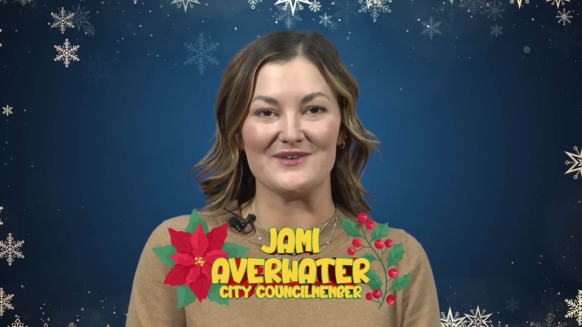 Councilmember Jami Averwater wishing everyone Merry Christmas and Happy New Year