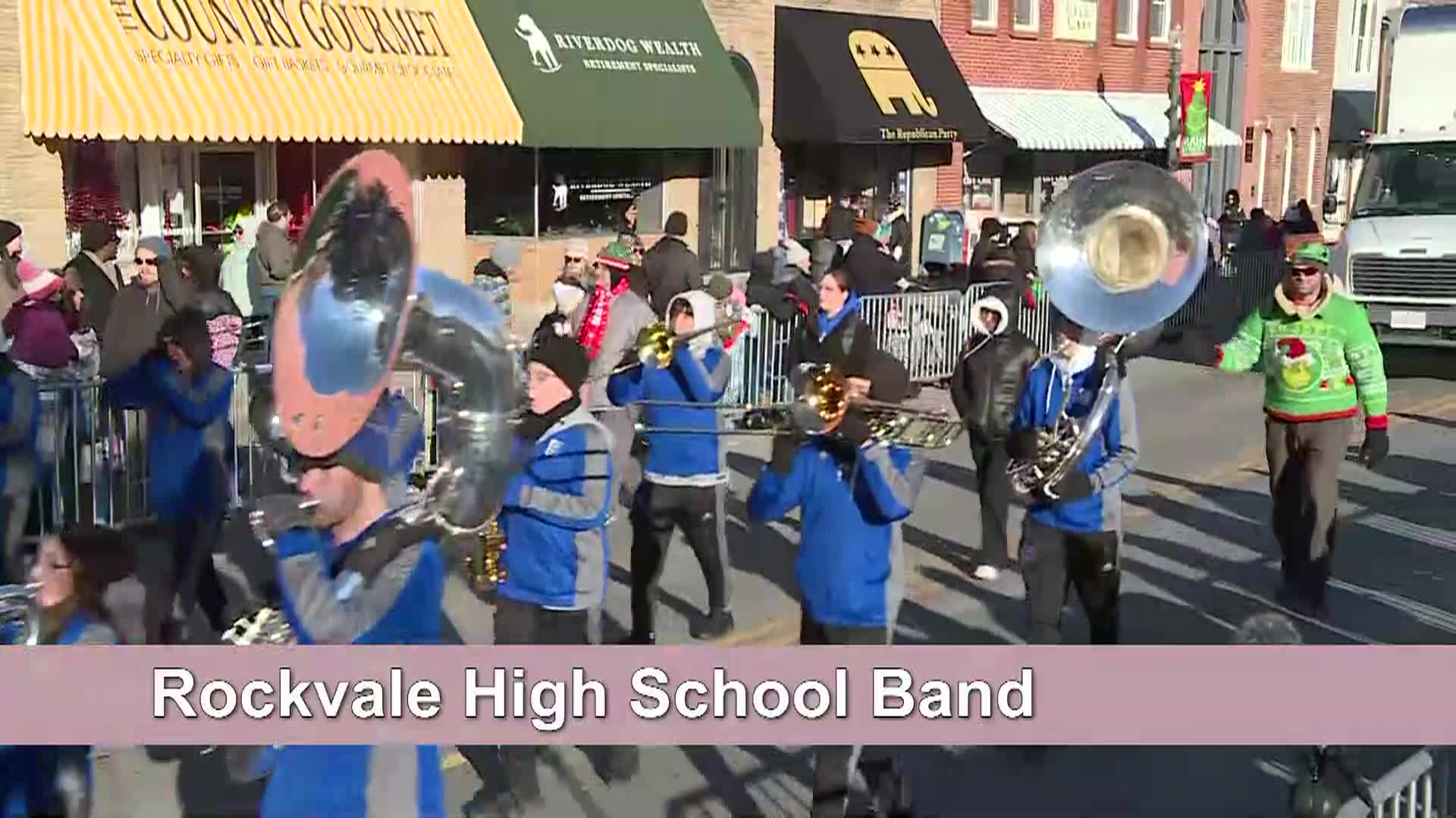 Rockvale band performing at the Murfreesboro Christmas Parade